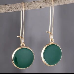 Elegant Gold and Green Drop Earrings